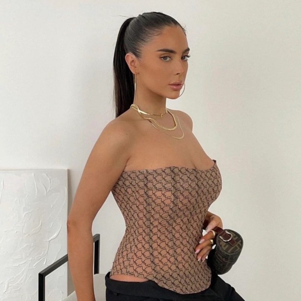 Miaou peri nude monogram bustier corset